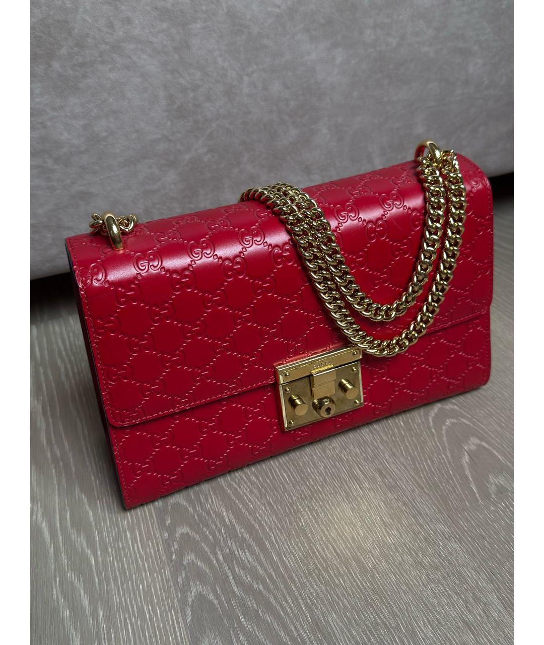 GUCCI Красная кожаная сумка через плечо, фото 2