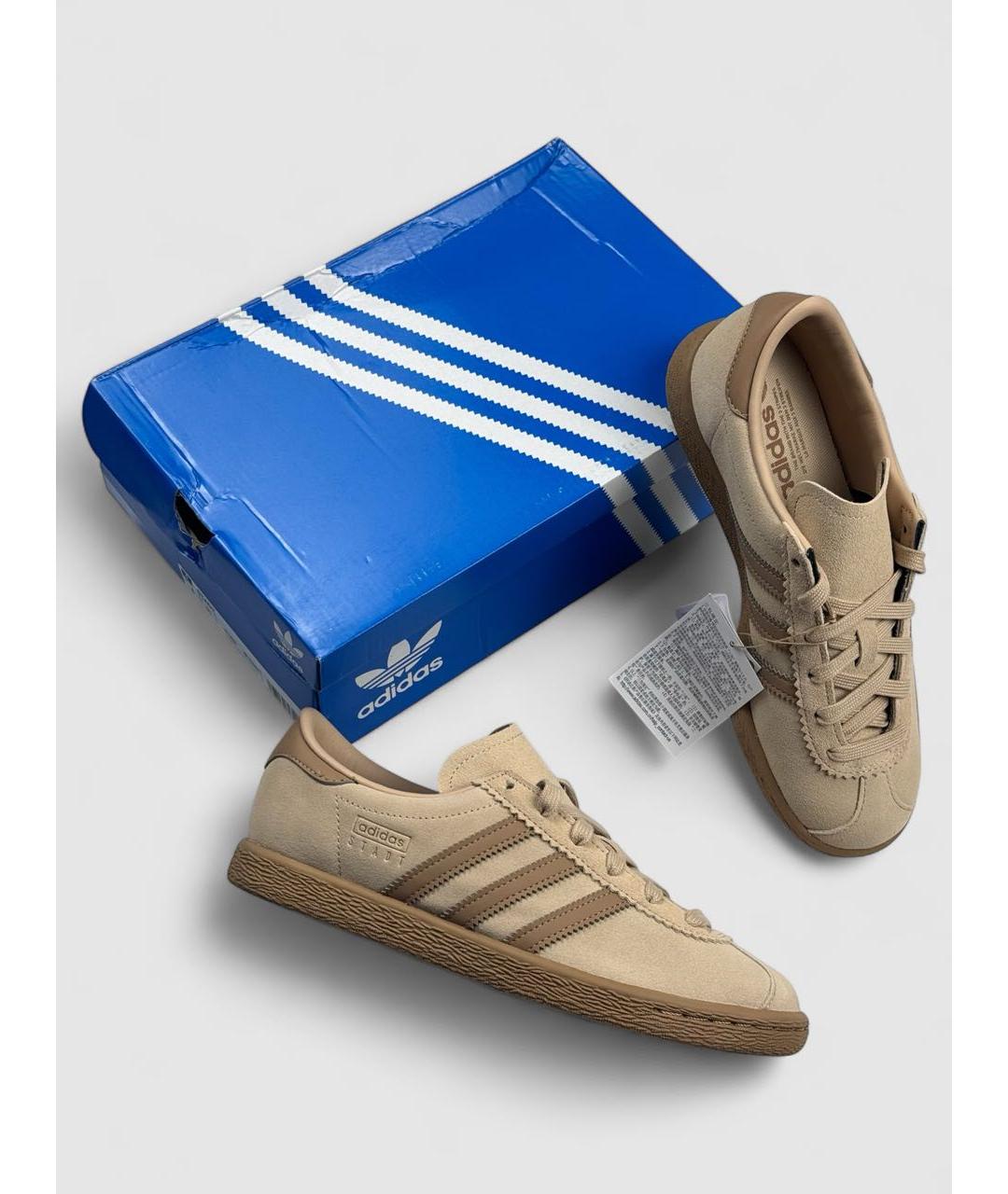 ADIDAS Бежевые замшевые кроссовки, фото 6