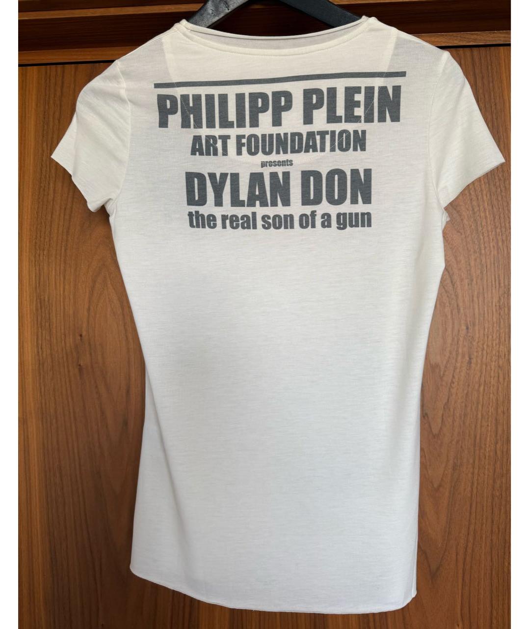 PHILIPP PLEIN Белая полиэстеровая футболка, фото 2