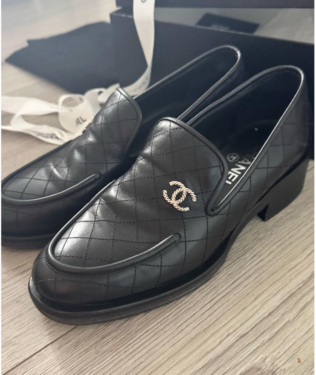 CHANEL Черные кожаные лоферы, фото 2