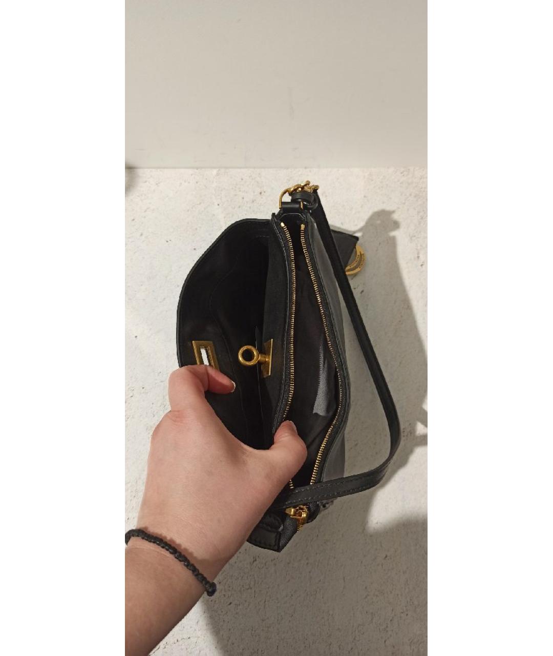 BALENCIAGA Черная кожаная сумка через плечо, фото 4