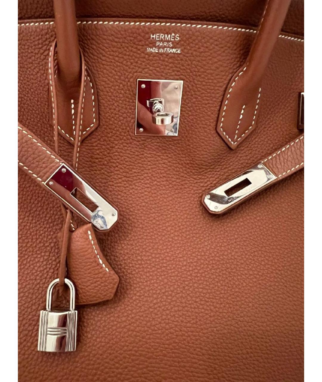HERMES Коричневая кожаная сумка тоут, фото 3