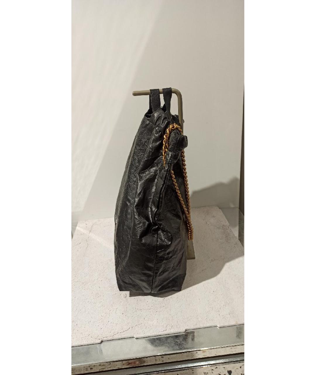 BALENCIAGA Черная кожаная сумка через плечо, фото 2