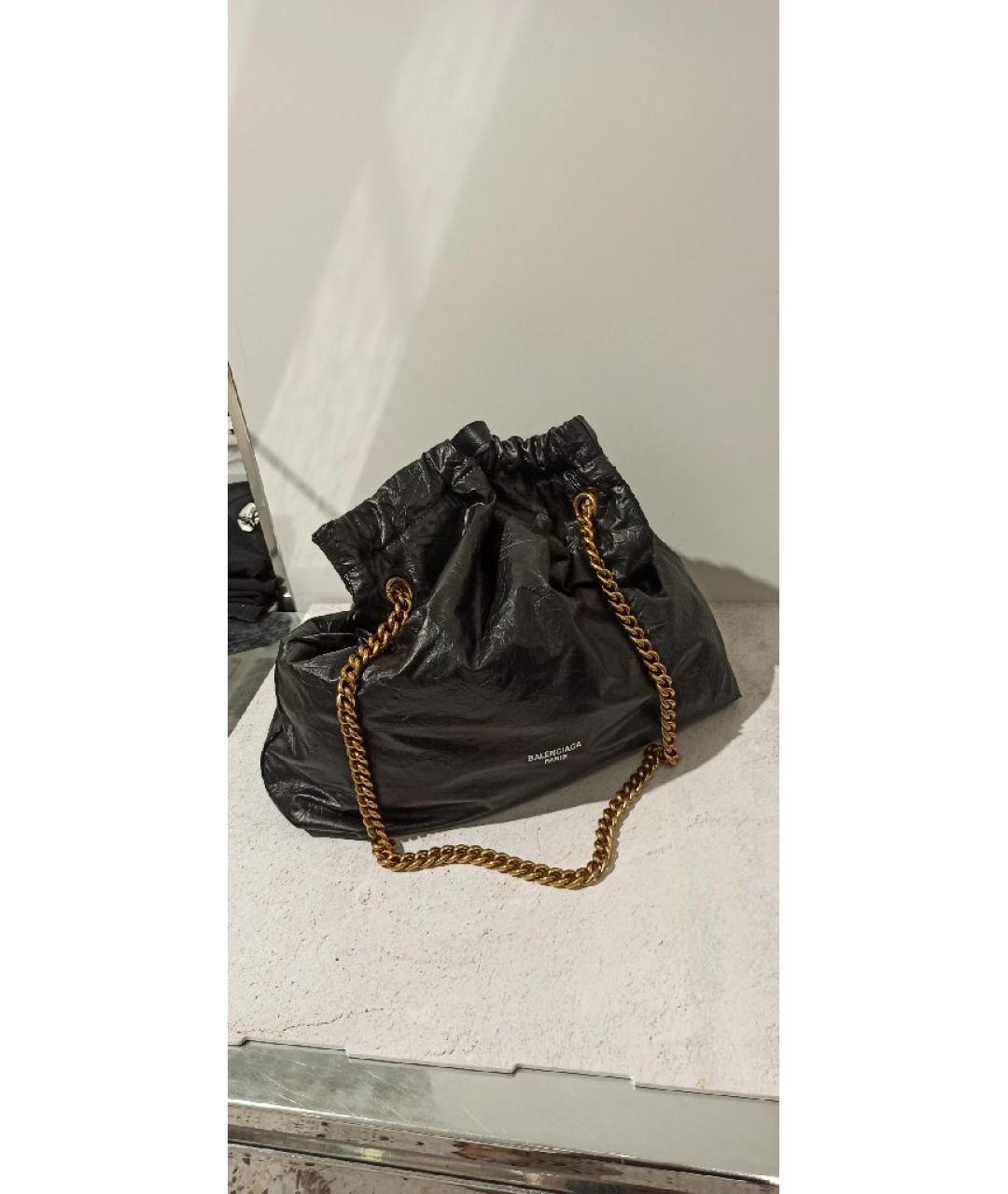 BALENCIAGA Черная кожаная сумка через плечо, фото 7