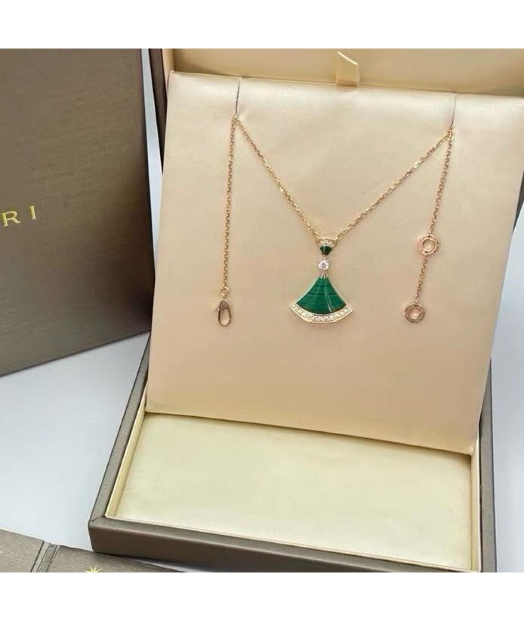 BVLGARI Зеленые колье из розового золота, фото 2