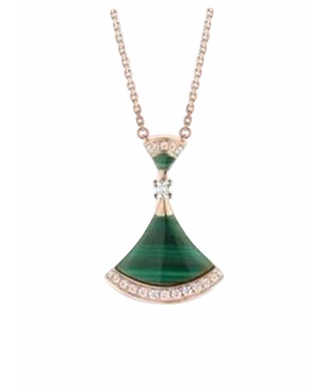 BVLGARI Зеленые колье из розового золота, фото 1