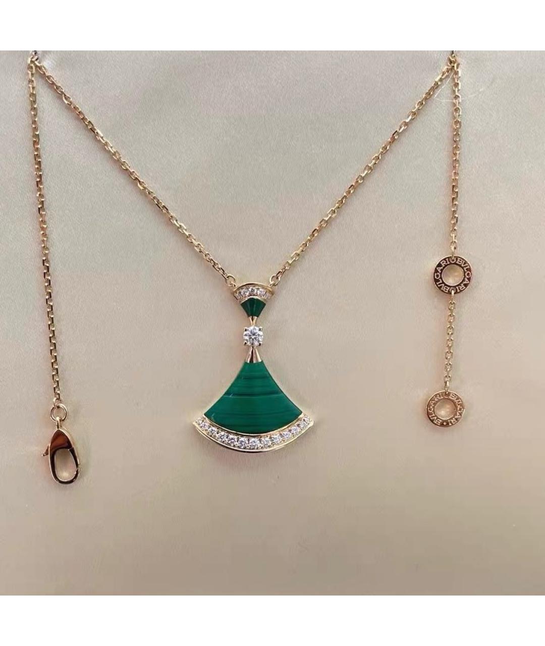 BVLGARI Зеленые колье из розового золота, фото 3