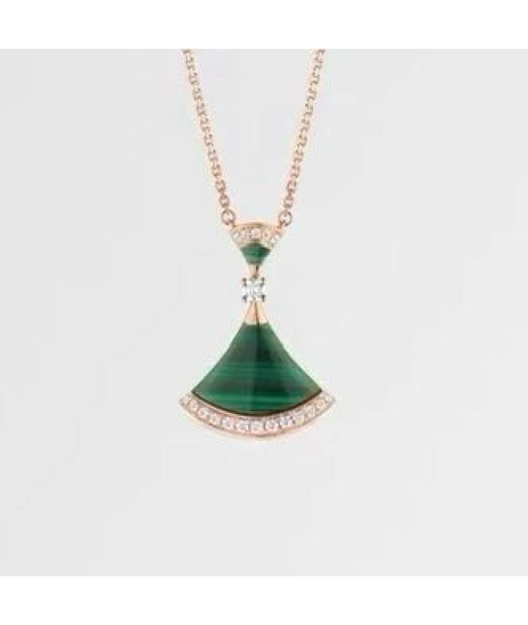 BVLGARI Зеленые колье из розового золота, фото 6