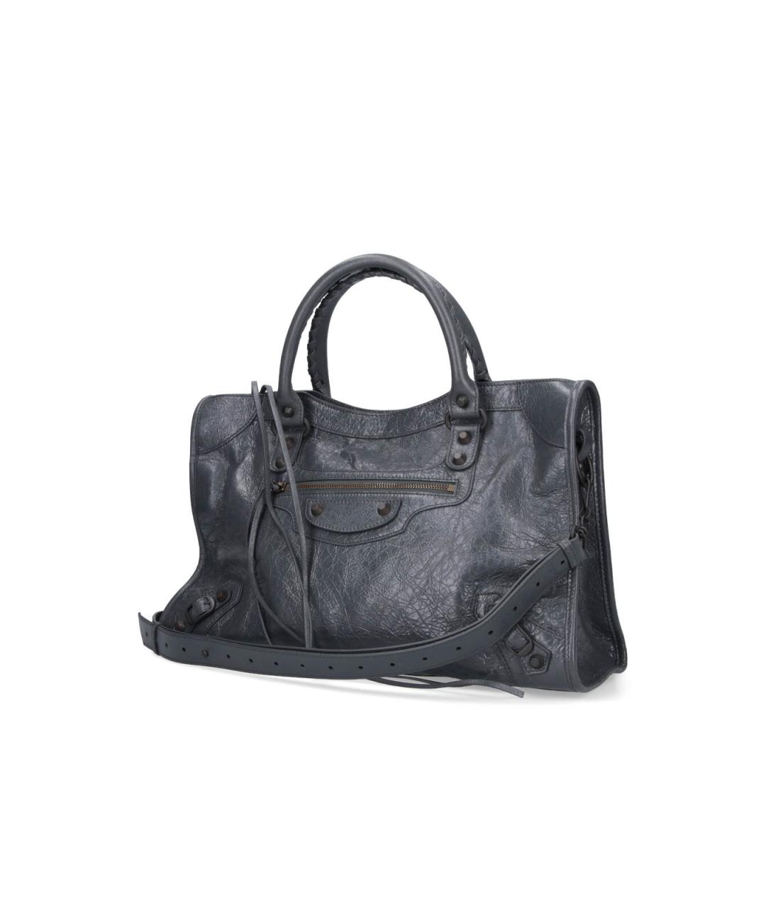 BALENCIAGA Серая кожаная сумка тоут, фото 2