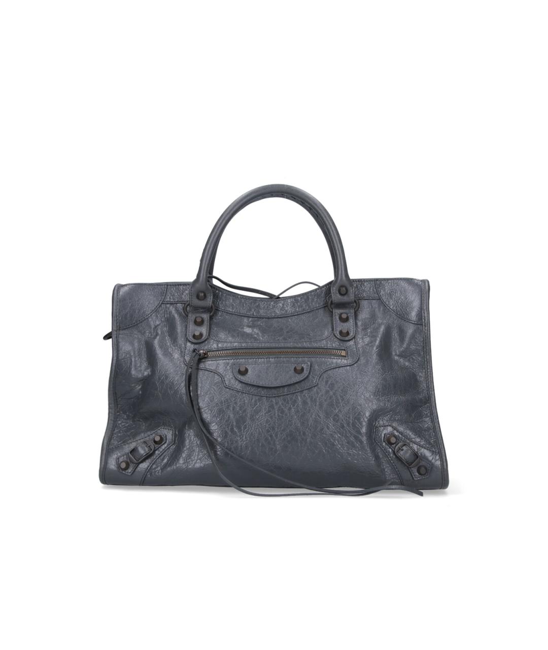 BALENCIAGA Серая кожаная сумка тоут, фото 1
