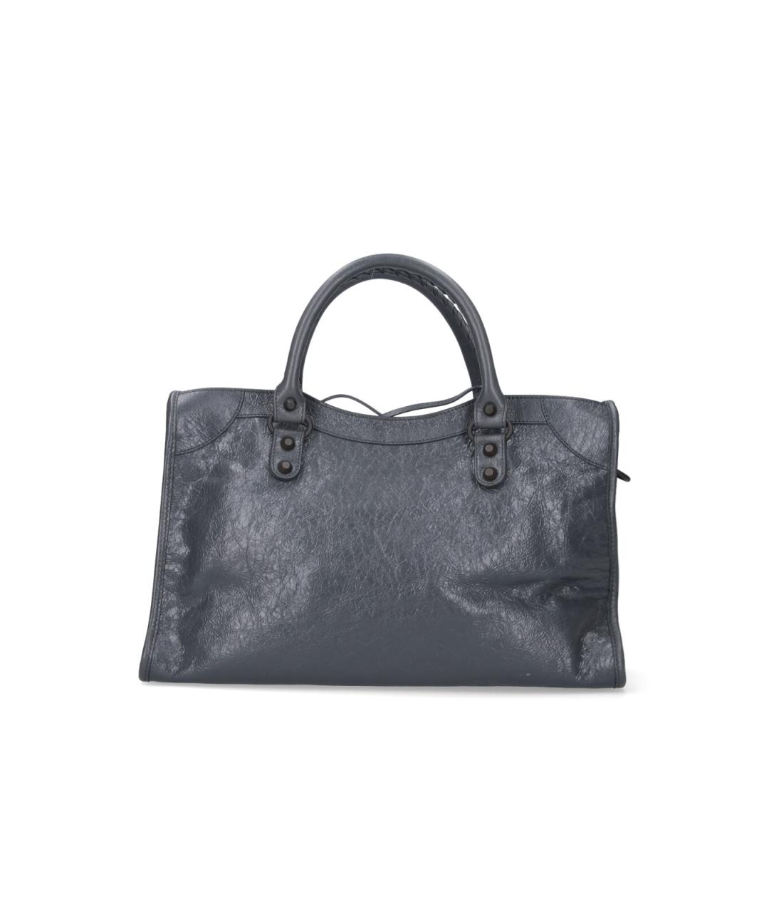 BALENCIAGA Серая кожаная сумка тоут, фото 3