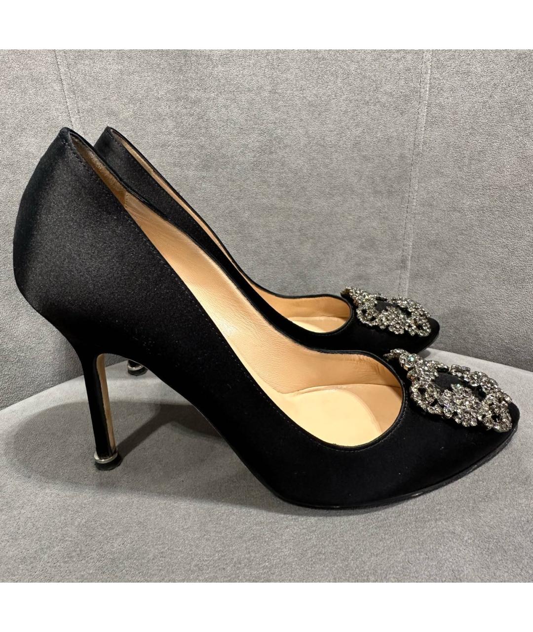 MANOLO BLAHNIK Черные текстильные туфли, фото 6
