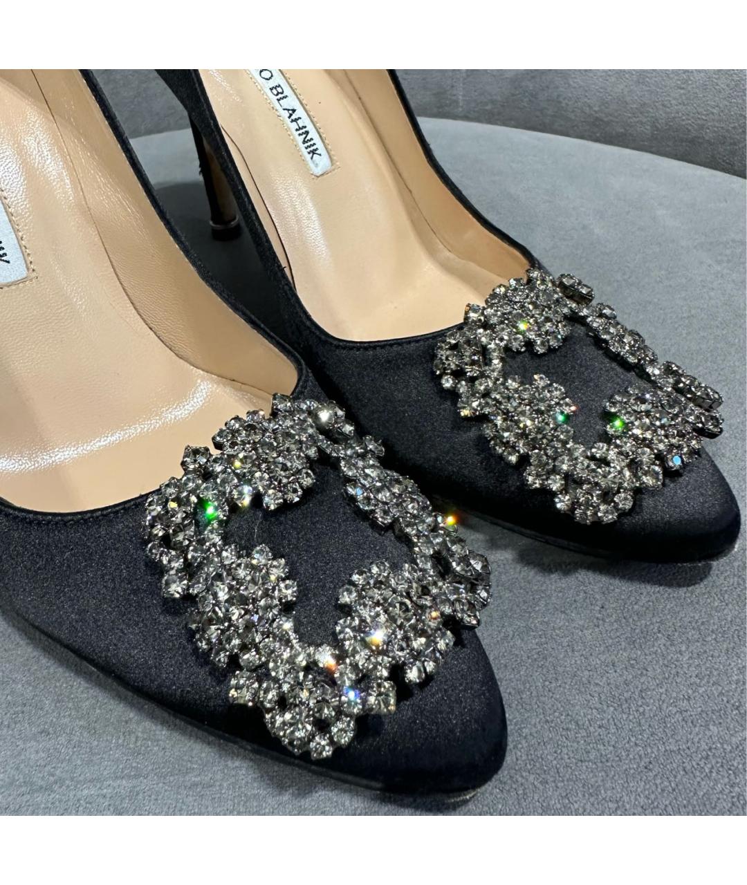 MANOLO BLAHNIK Черные текстильные туфли, фото 5
