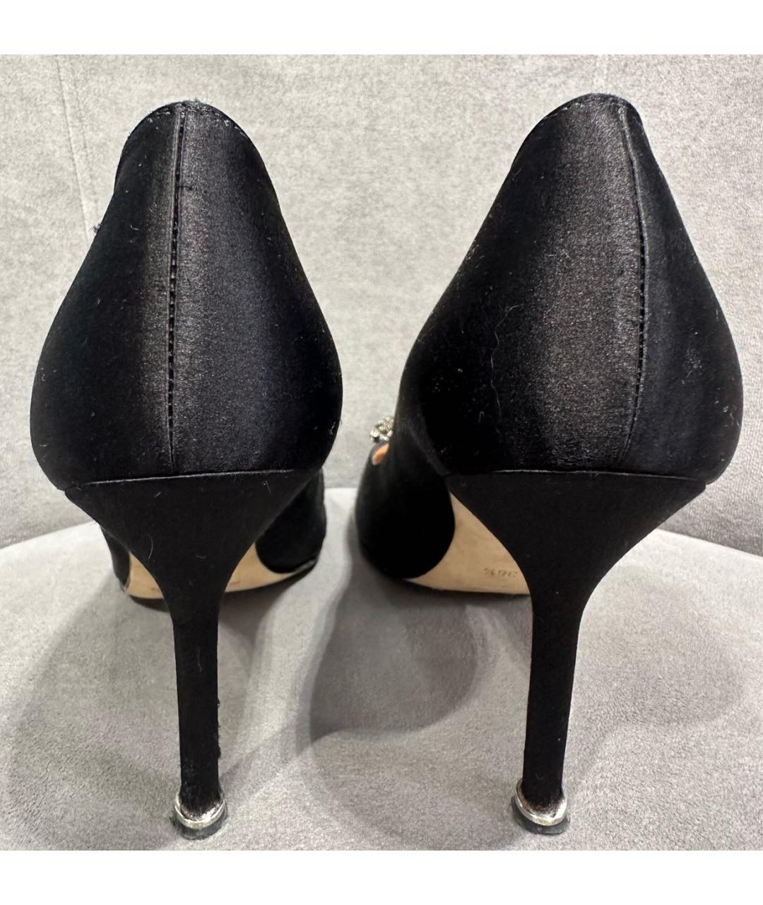 MANOLO BLAHNIK Черные текстильные туфли, фото 4
