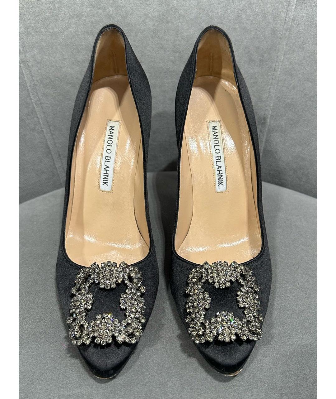 MANOLO BLAHNIK Черные текстильные туфли, фото 2