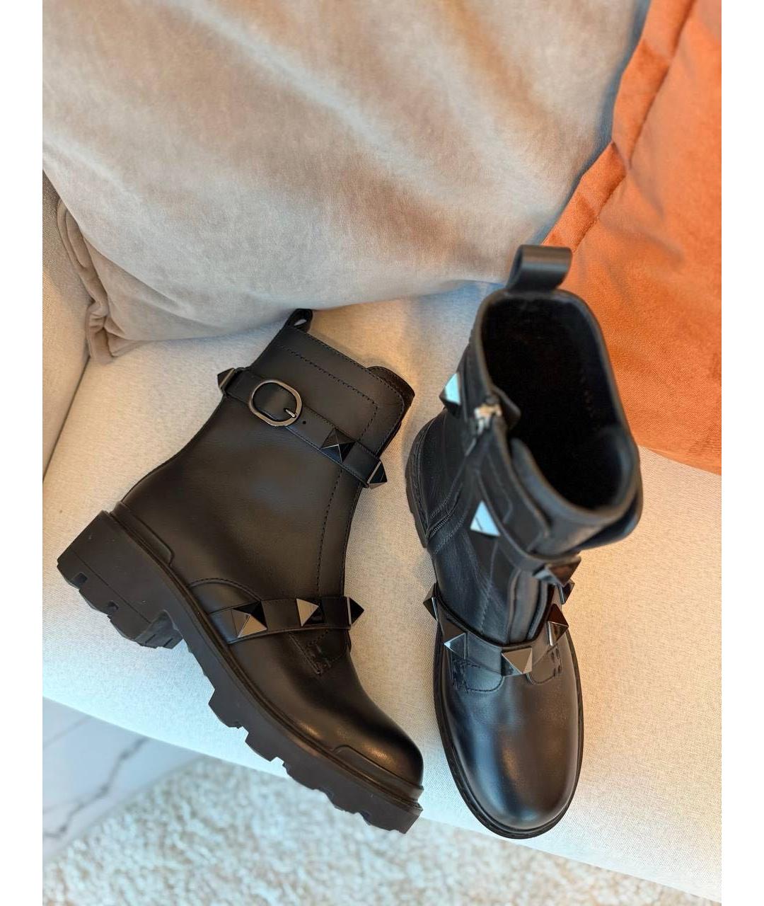 VALENTINO Черные кожаные ботинки, фото 7