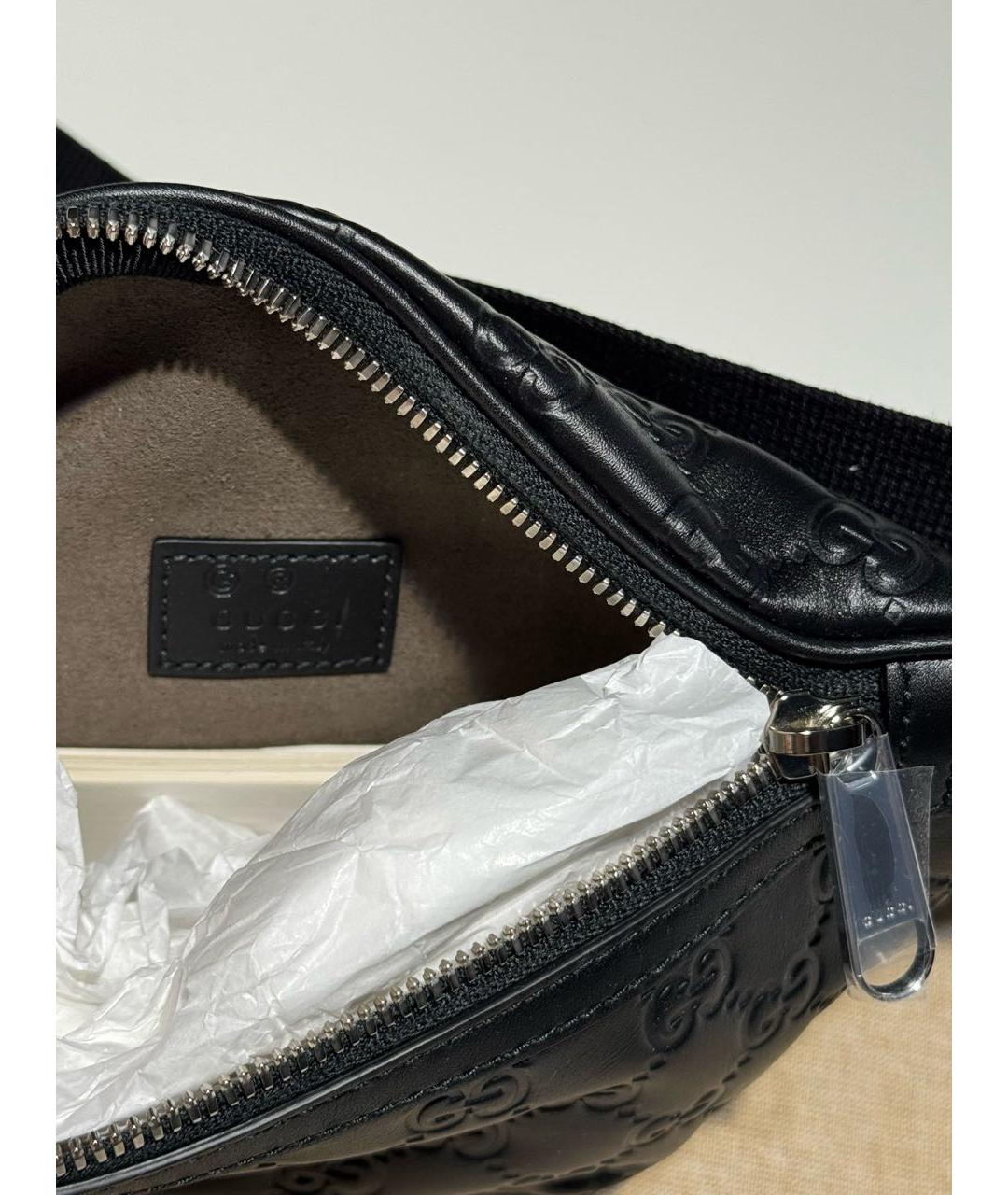 GUCCI Черная кожаная поясная сумка, фото 4