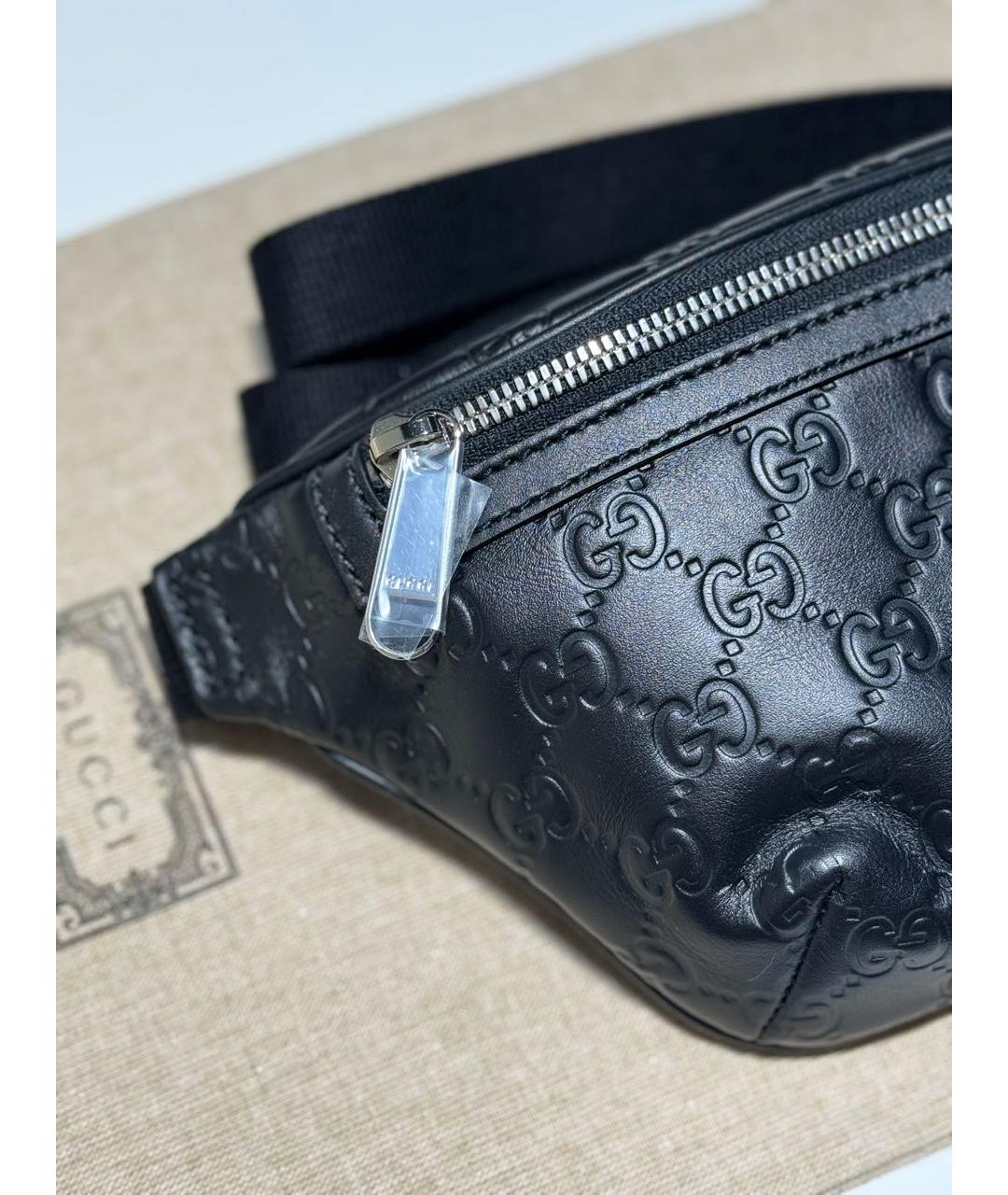 GUCCI Черная кожаная поясная сумка, фото 5