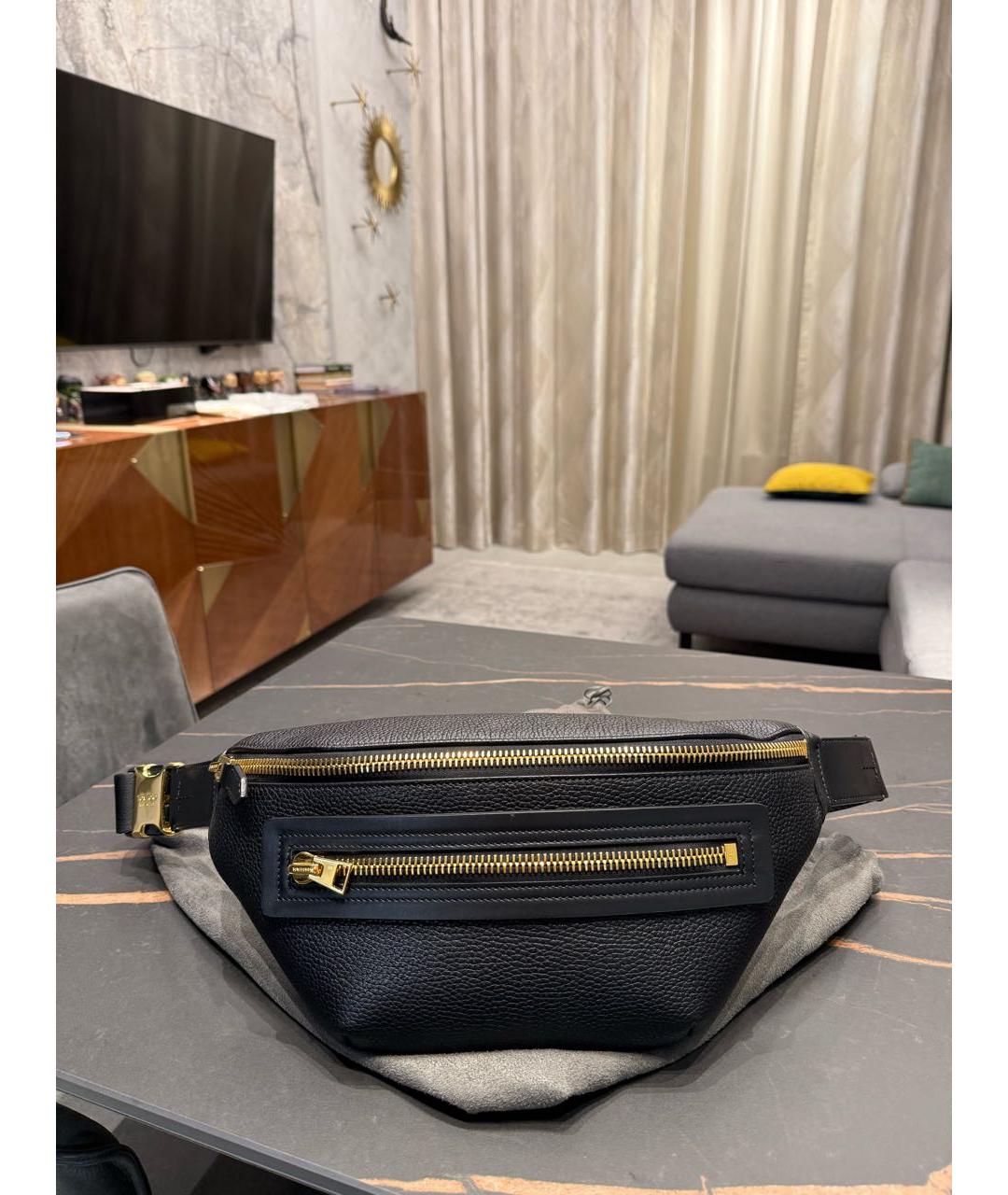 TOM FORD Черная кожаная сумка на плечо, фото 2