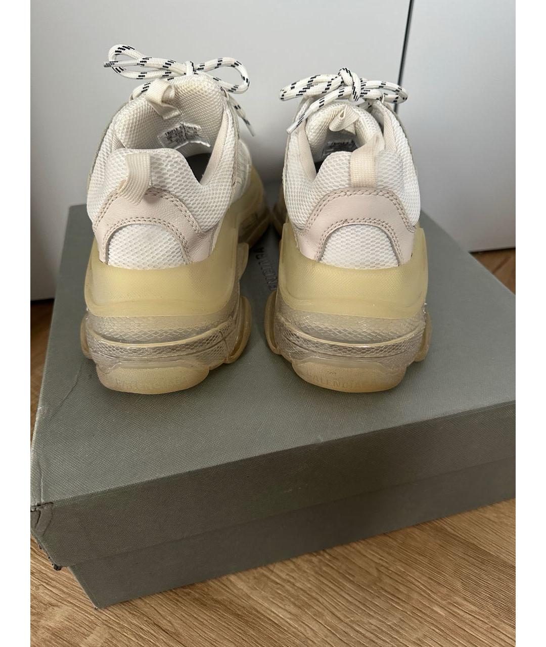 BALENCIAGA Бежевые текстильные кроссовки, фото 4