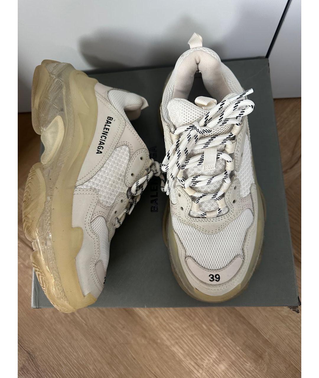 BALENCIAGA Бежевые текстильные кроссовки, фото 2