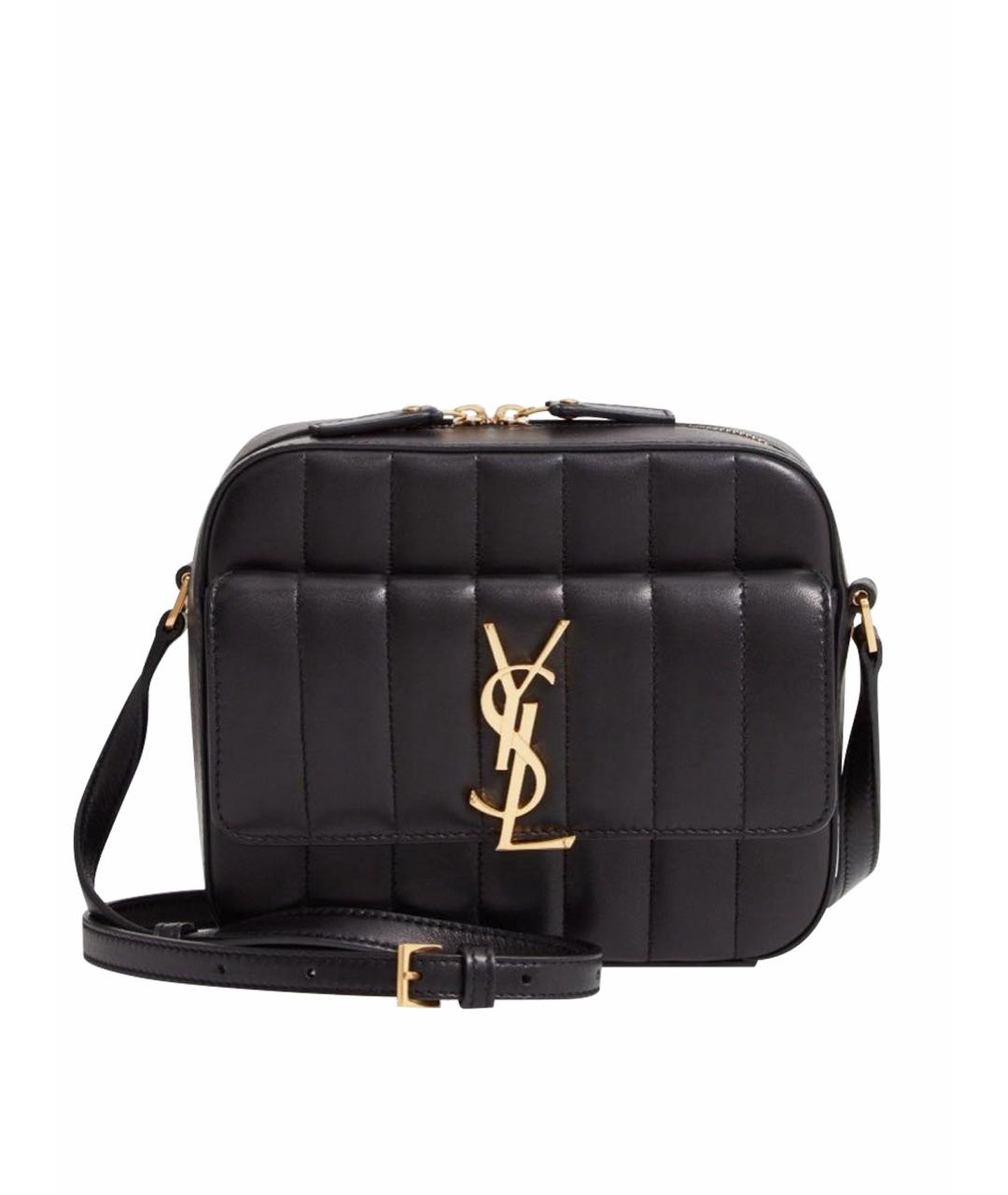 SAINT LAURENT Черная кожаная сумка через плечо, фото 1
