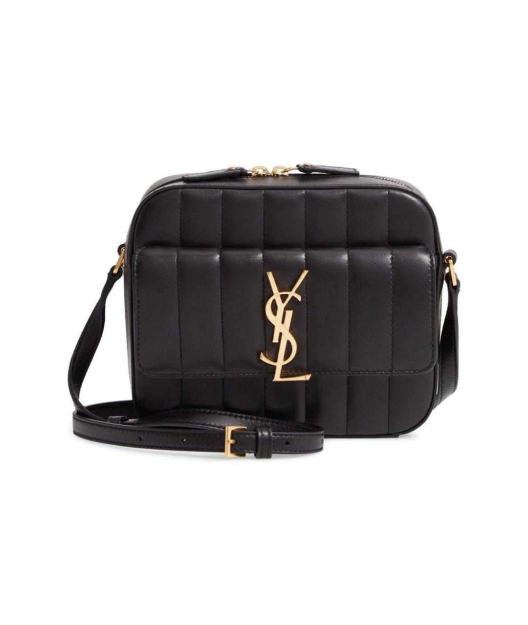 SAINT LAURENT Черная кожаная сумка через плечо, фото 9