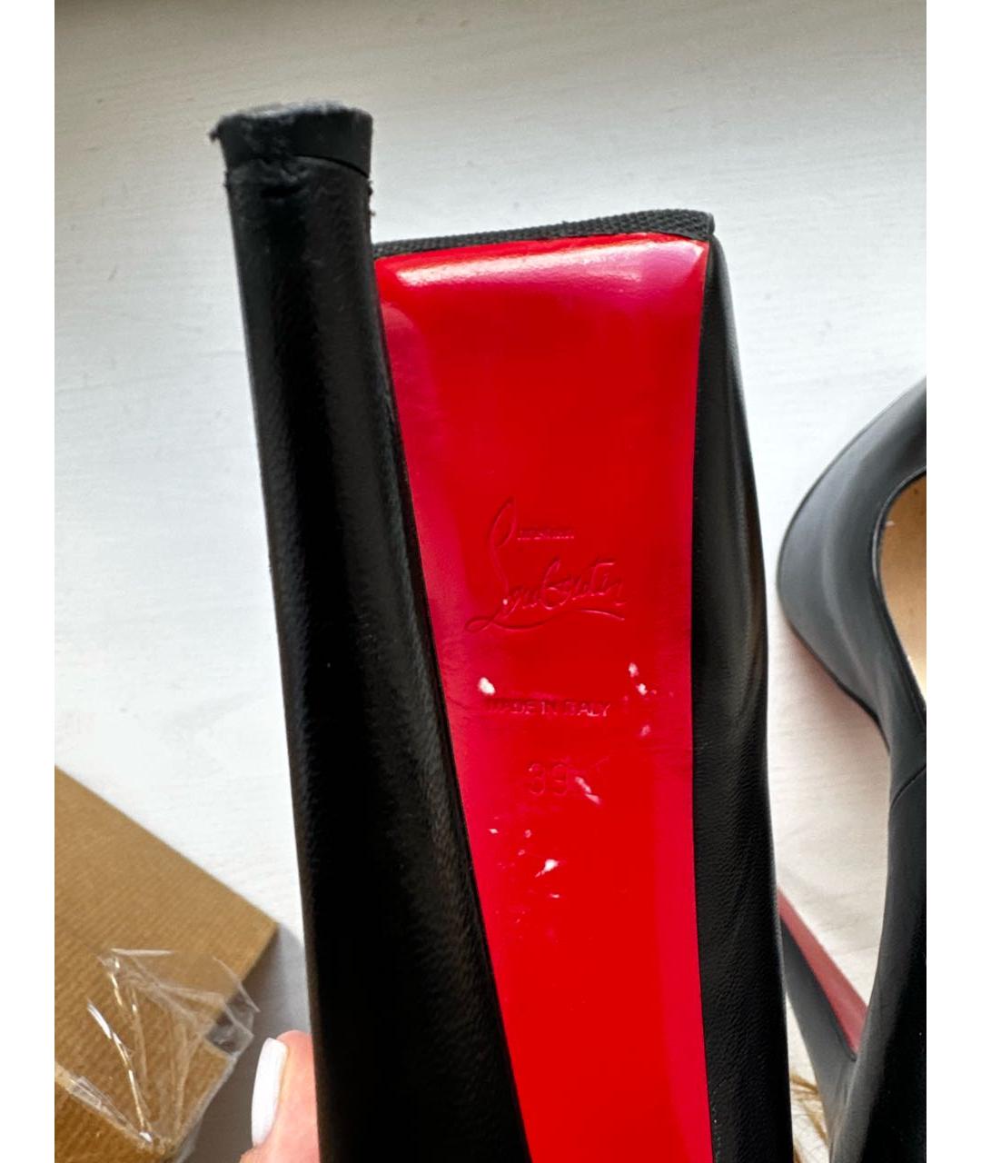 CHRISTIAN LOUBOUTIN Черные кожаные туфли, фото 8