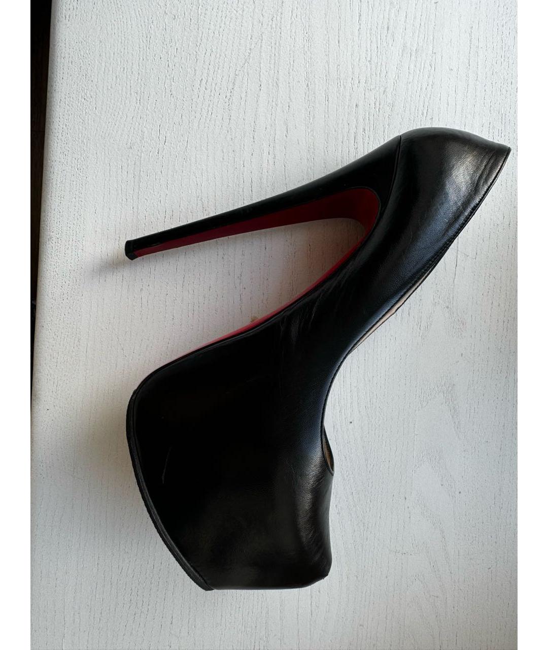 CHRISTIAN LOUBOUTIN Черные кожаные туфли, фото 9