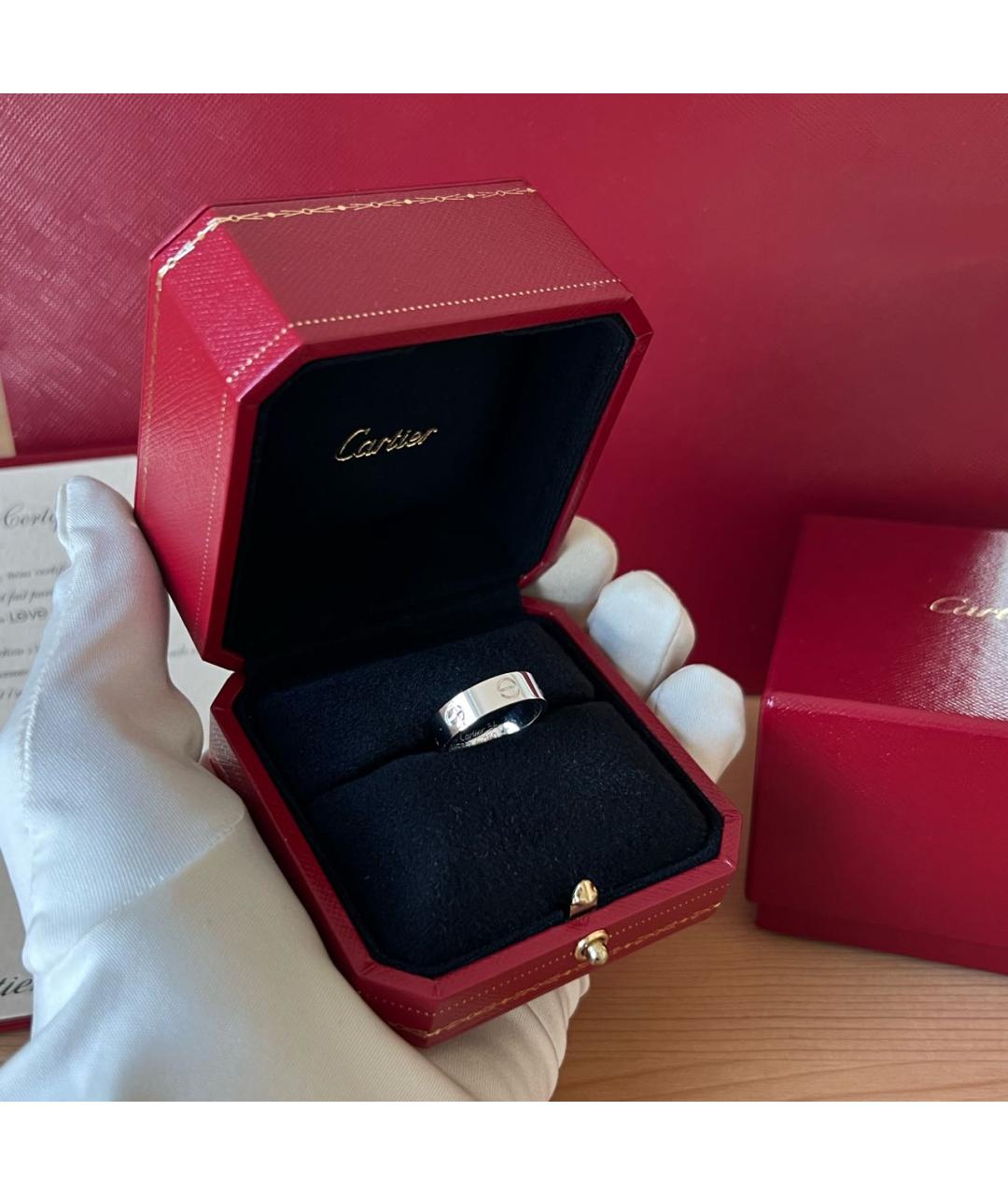 CARTIER Антрацитовое кольцо из белого золота, фото 3