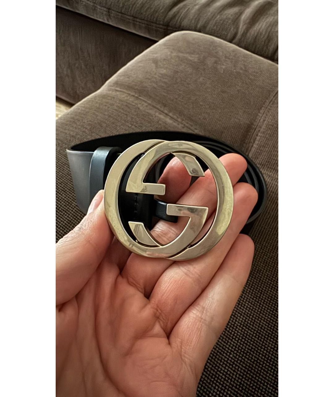 GUCCI Черный кожаный ремень, фото 2