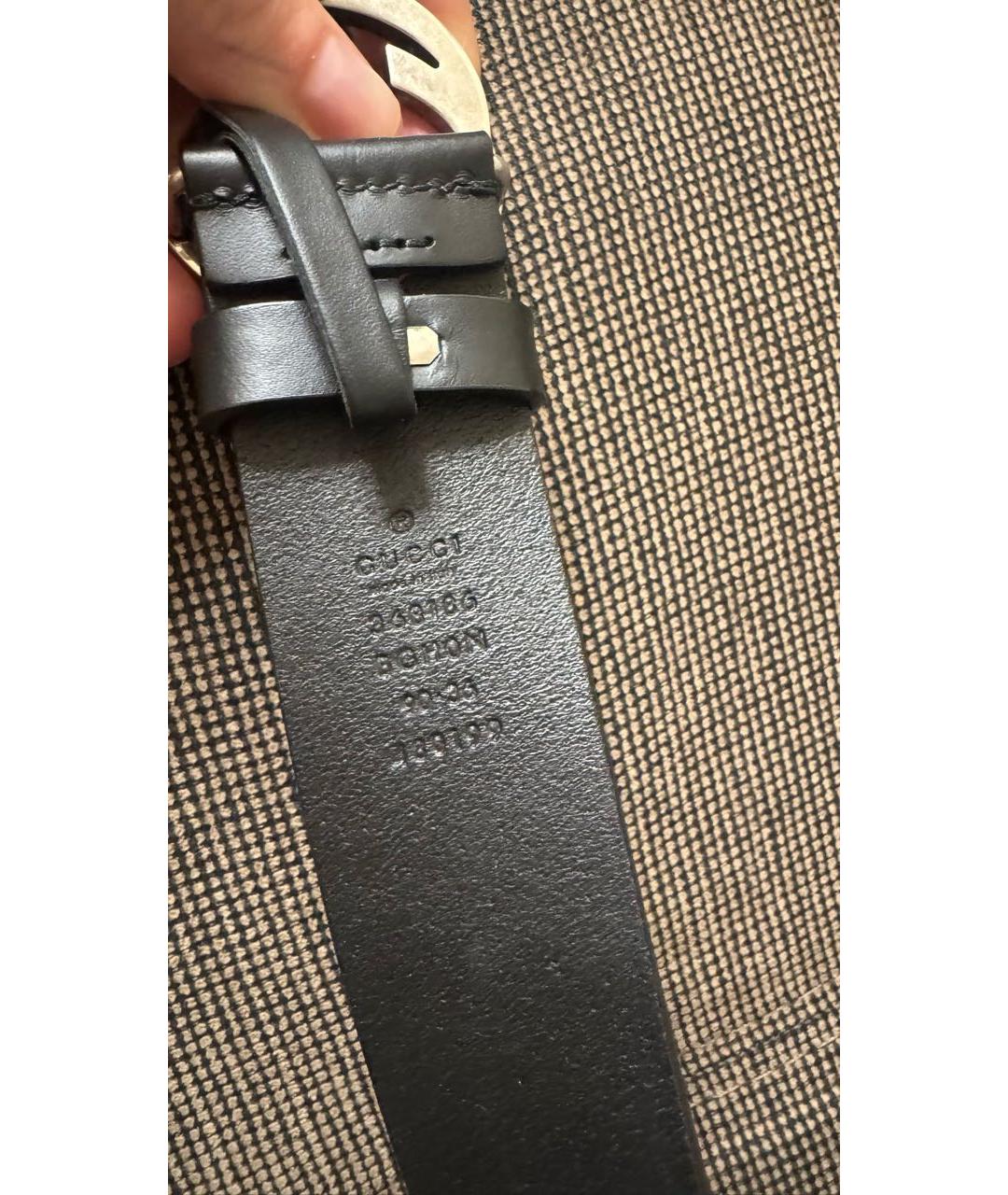 GUCCI Черный кожаный ремень, фото 5