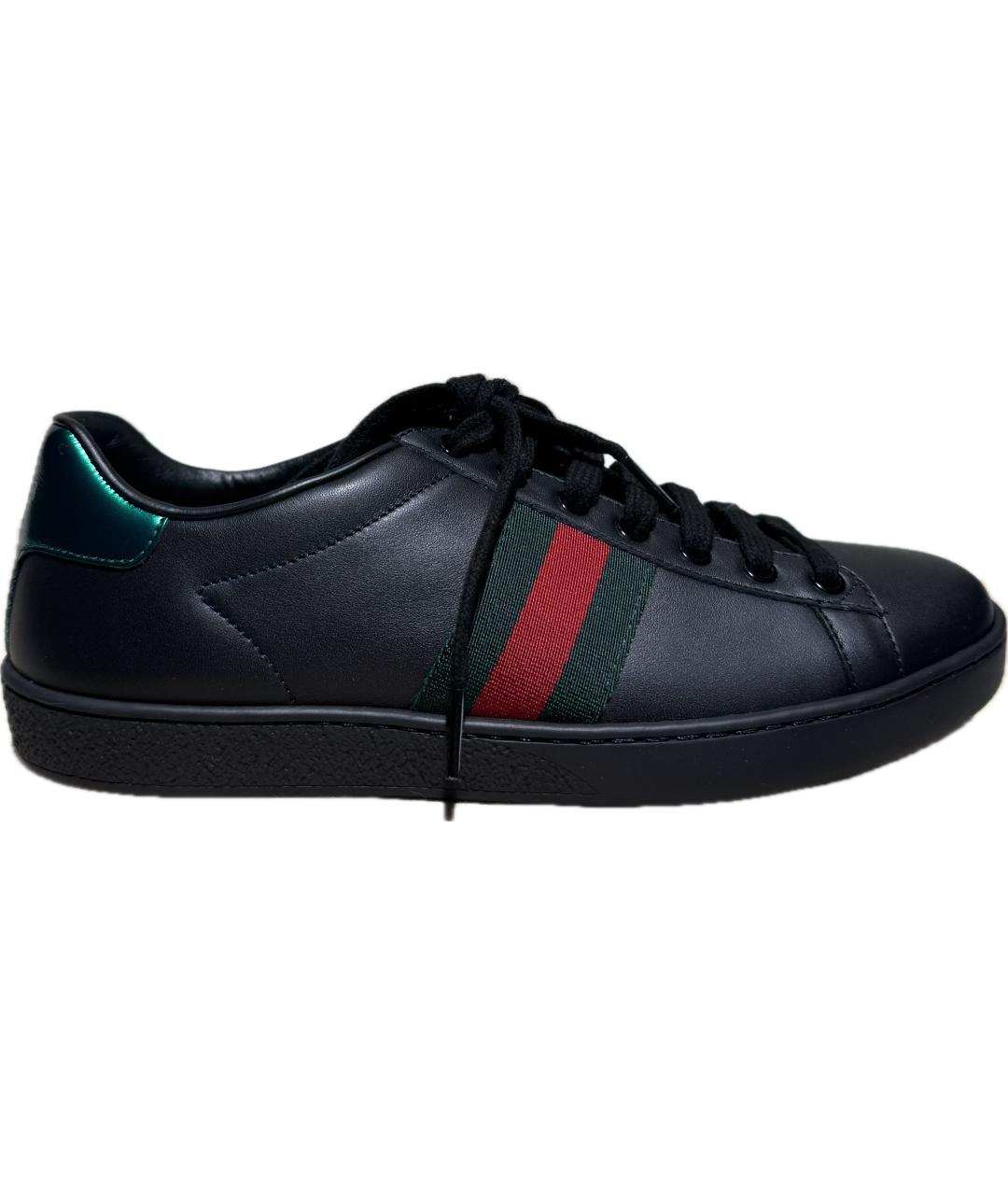 GUCCI Черные кожаные кеды, фото 9