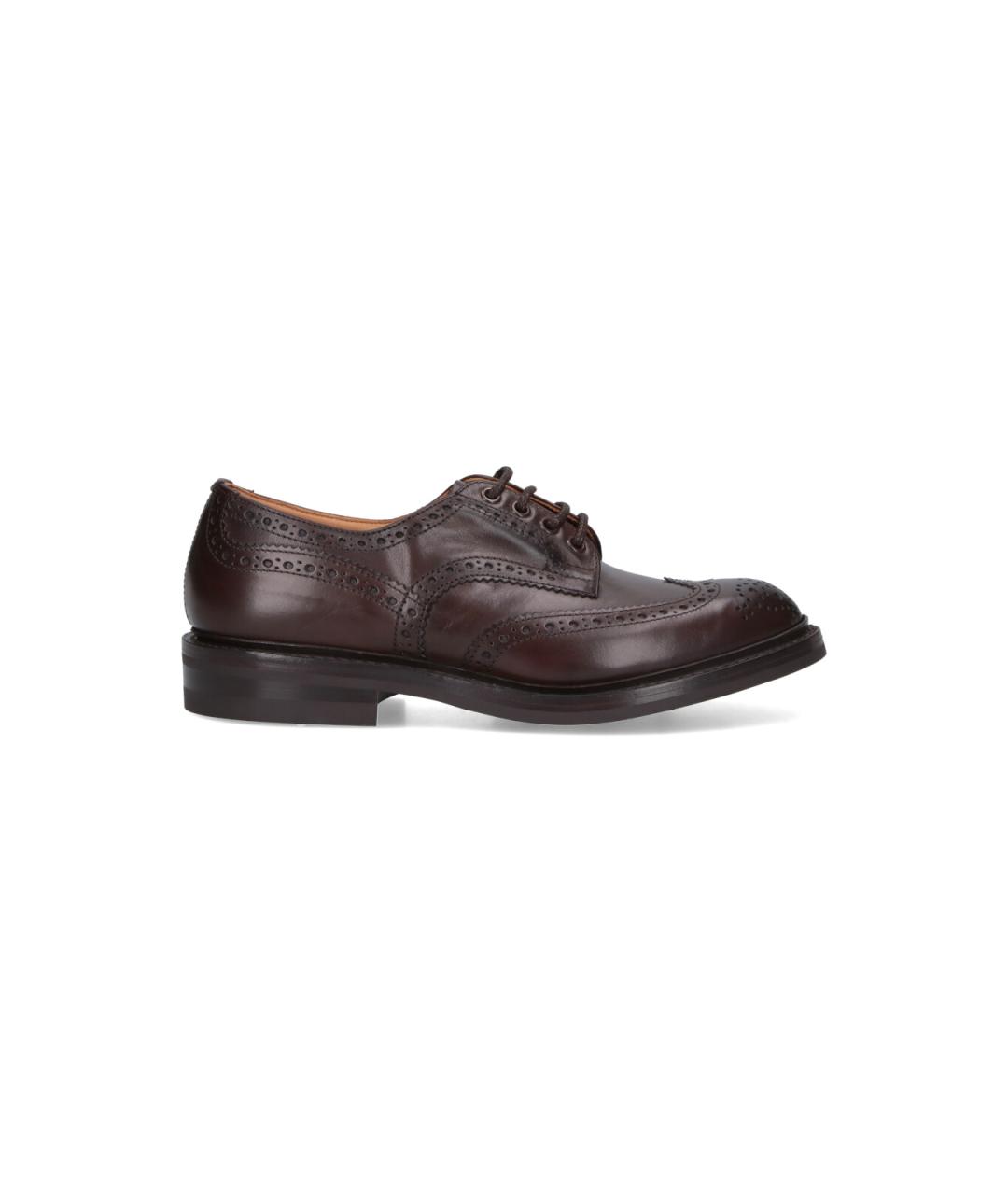 TRICKER'S Коричневые кожаные низкие ботинки, фото 1