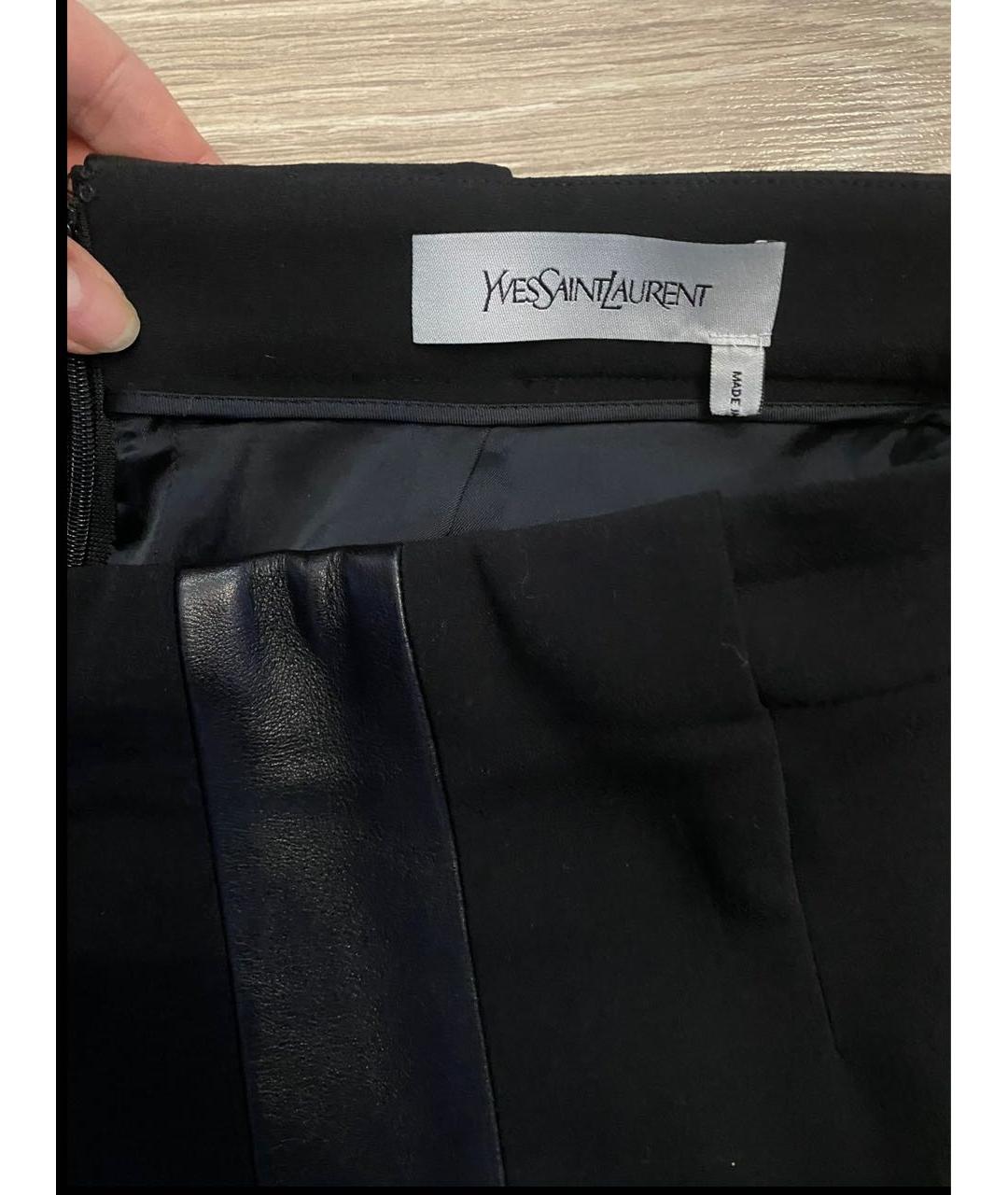 SAINT LAURENT Черная шерстяная юбка миди, фото 3