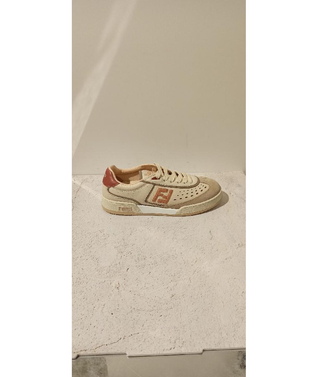 FENDI Бежевые кеды, фото 6
