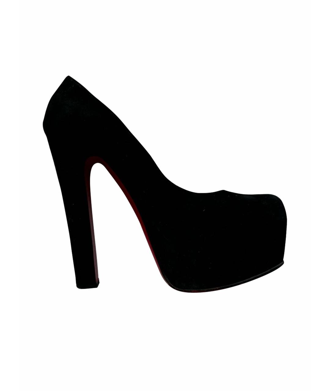 CHRISTIAN LOUBOUTIN Черные замшевые туфли, фото 1