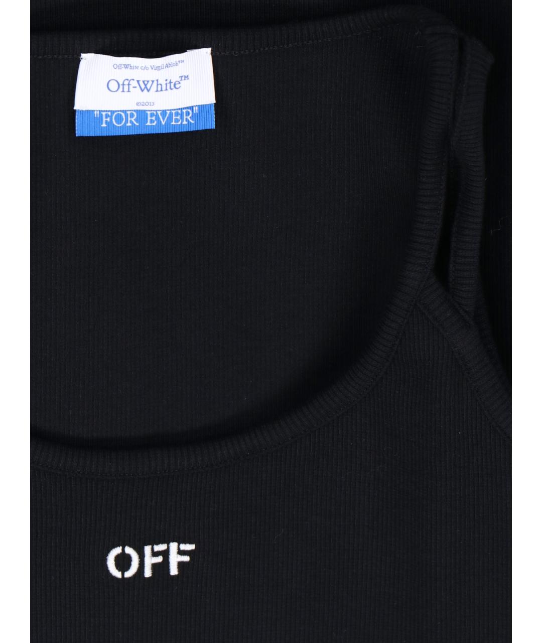OFF-WHITE Черное хлопковое платье, фото 2
