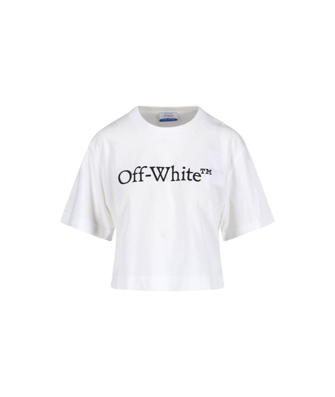 OFF-WHITE Белая хлопковая футболка, фото 1