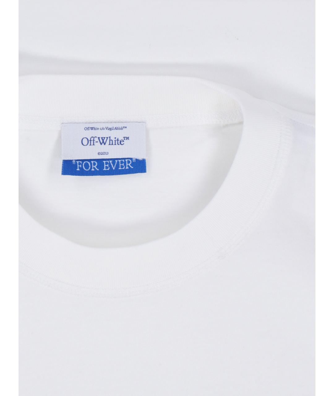 OFF-WHITE Белая хлопковая футболка, фото 3