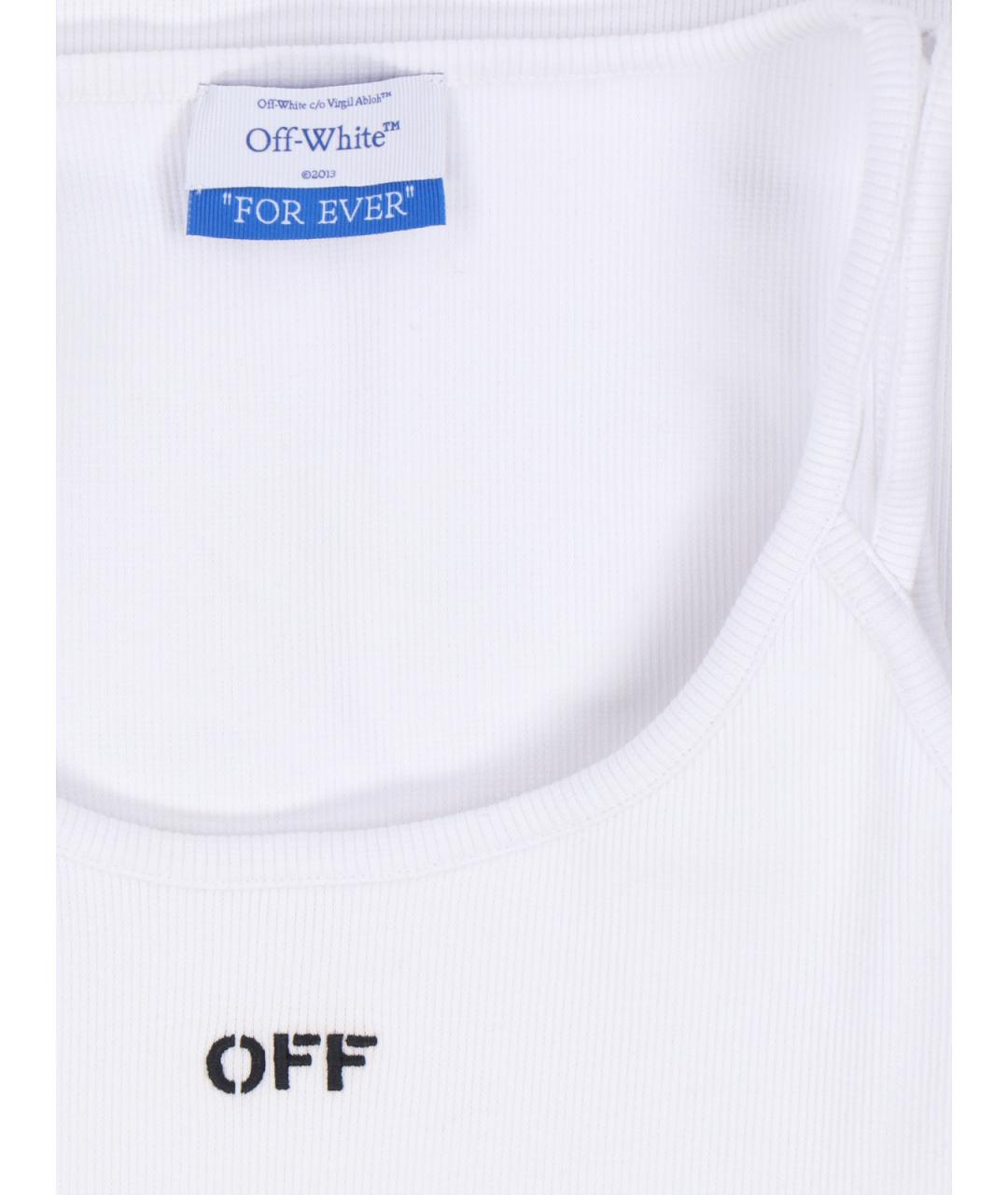 OFF-WHITE Белое хлопковое платье, фото 3