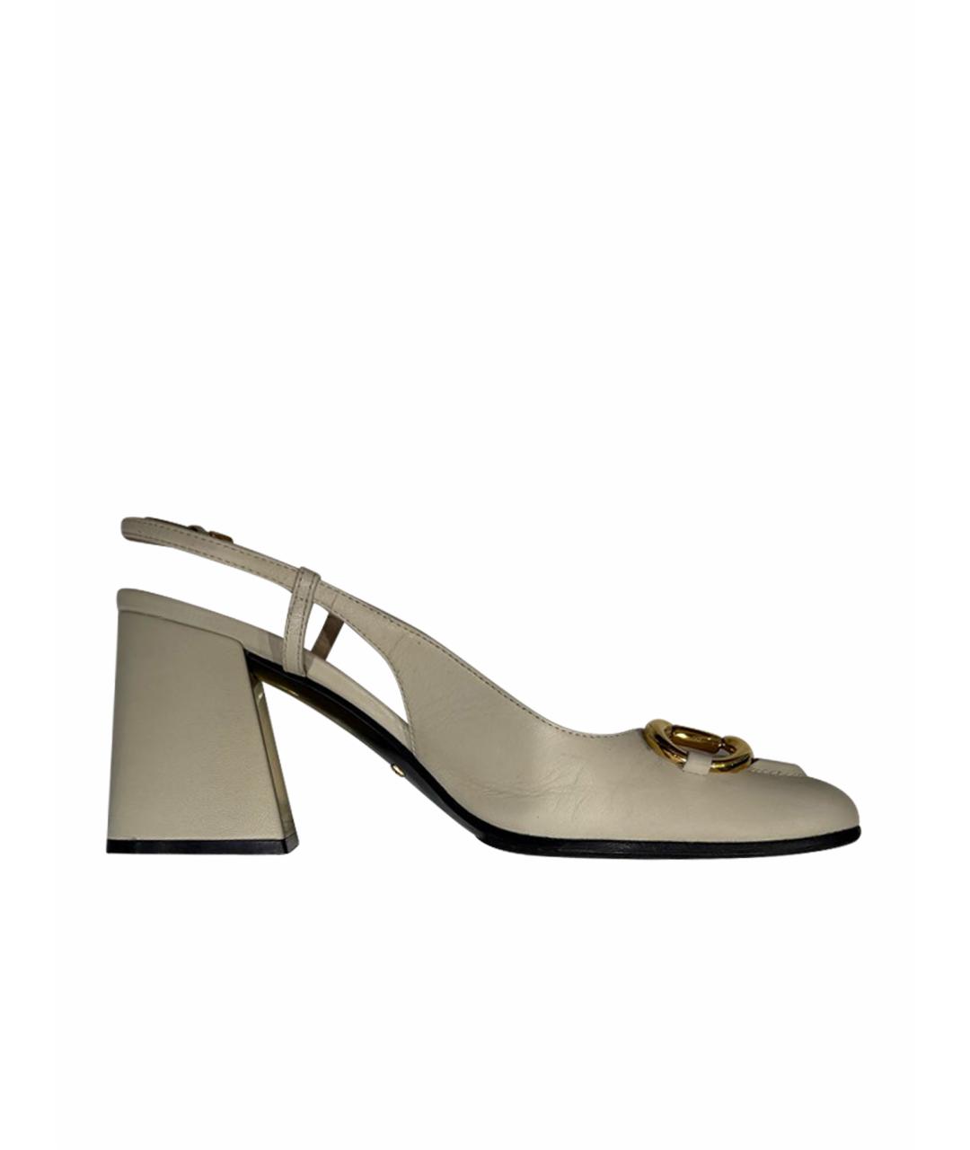 GUCCI Белые кожаные туфли, фото 1