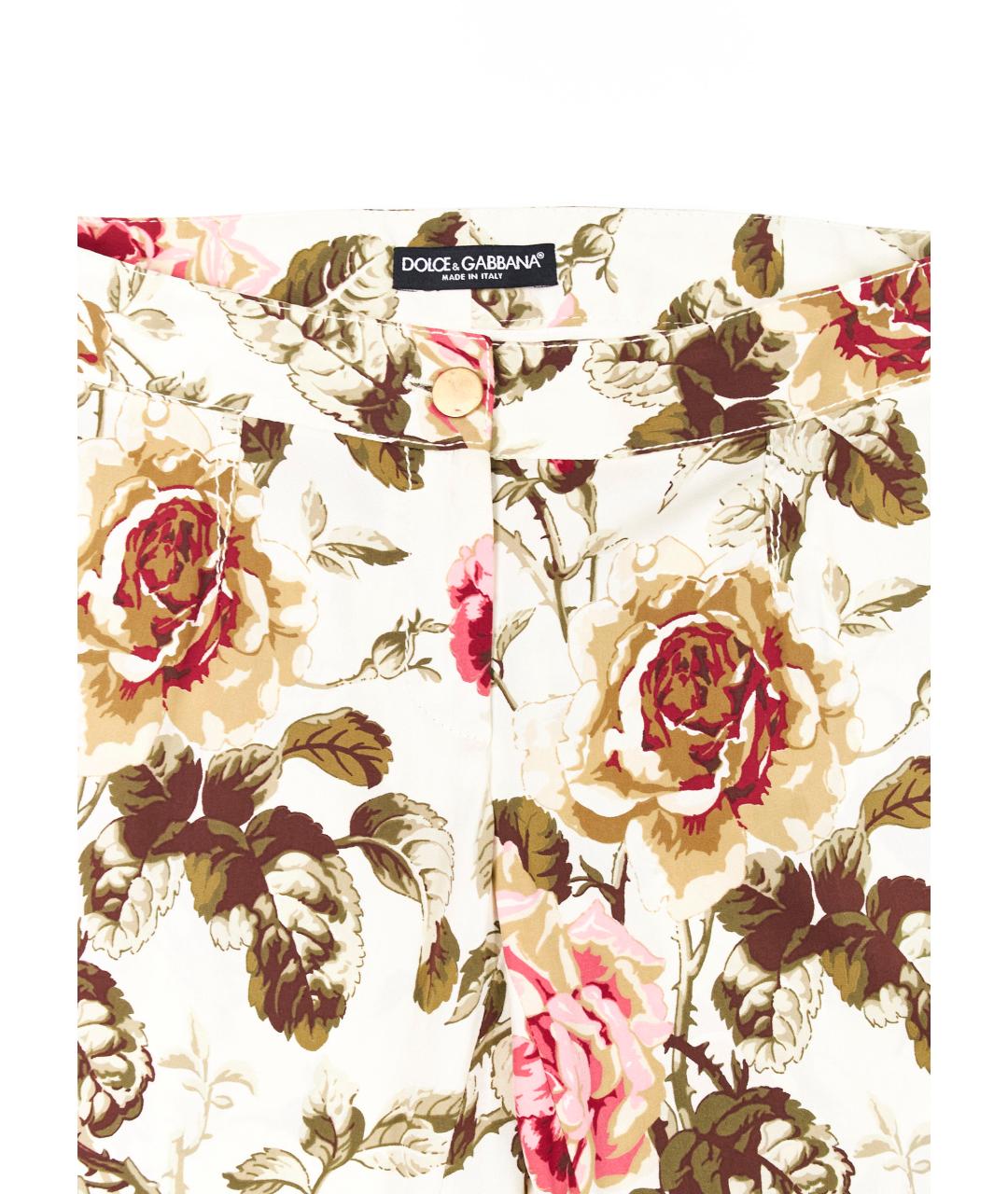 DOLCE&GABBANA Бежевые шерстяные прямые брюки, фото 3