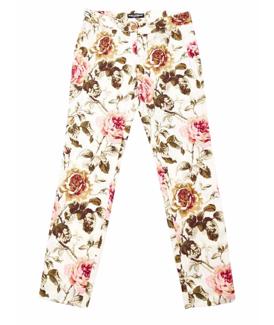 DOLCE&GABBANA Бежевые шерстяные прямые брюки, фото 1