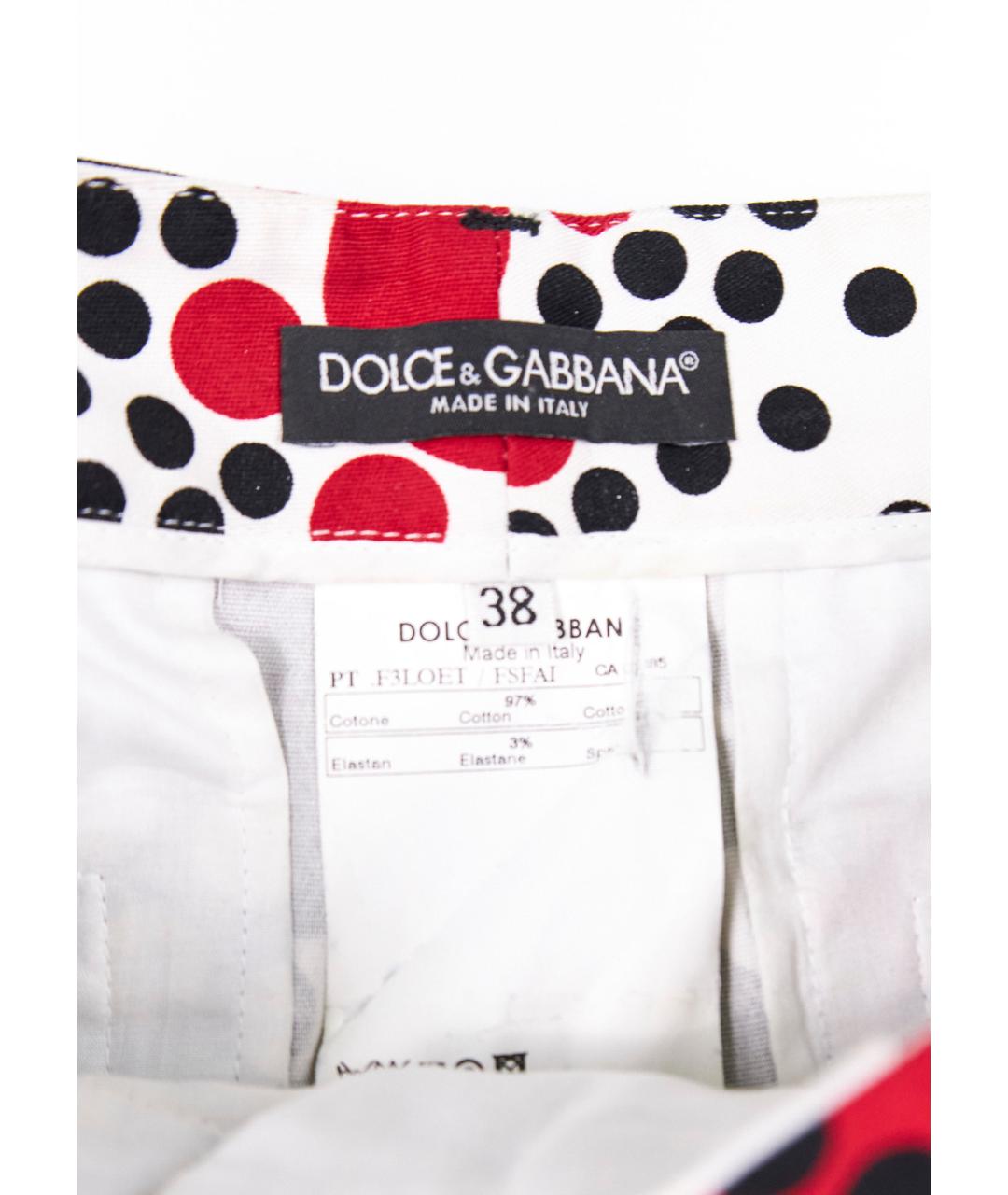 DOLCE&GABBANA Мульти хлопковые прямые брюки, фото 5