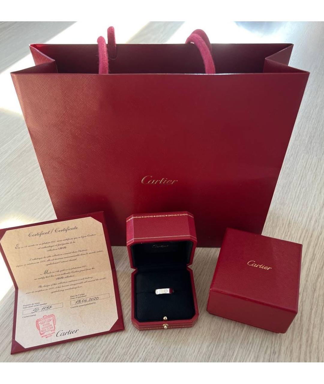 CARTIER Антрацитовое кольцо из белого золота, фото 5