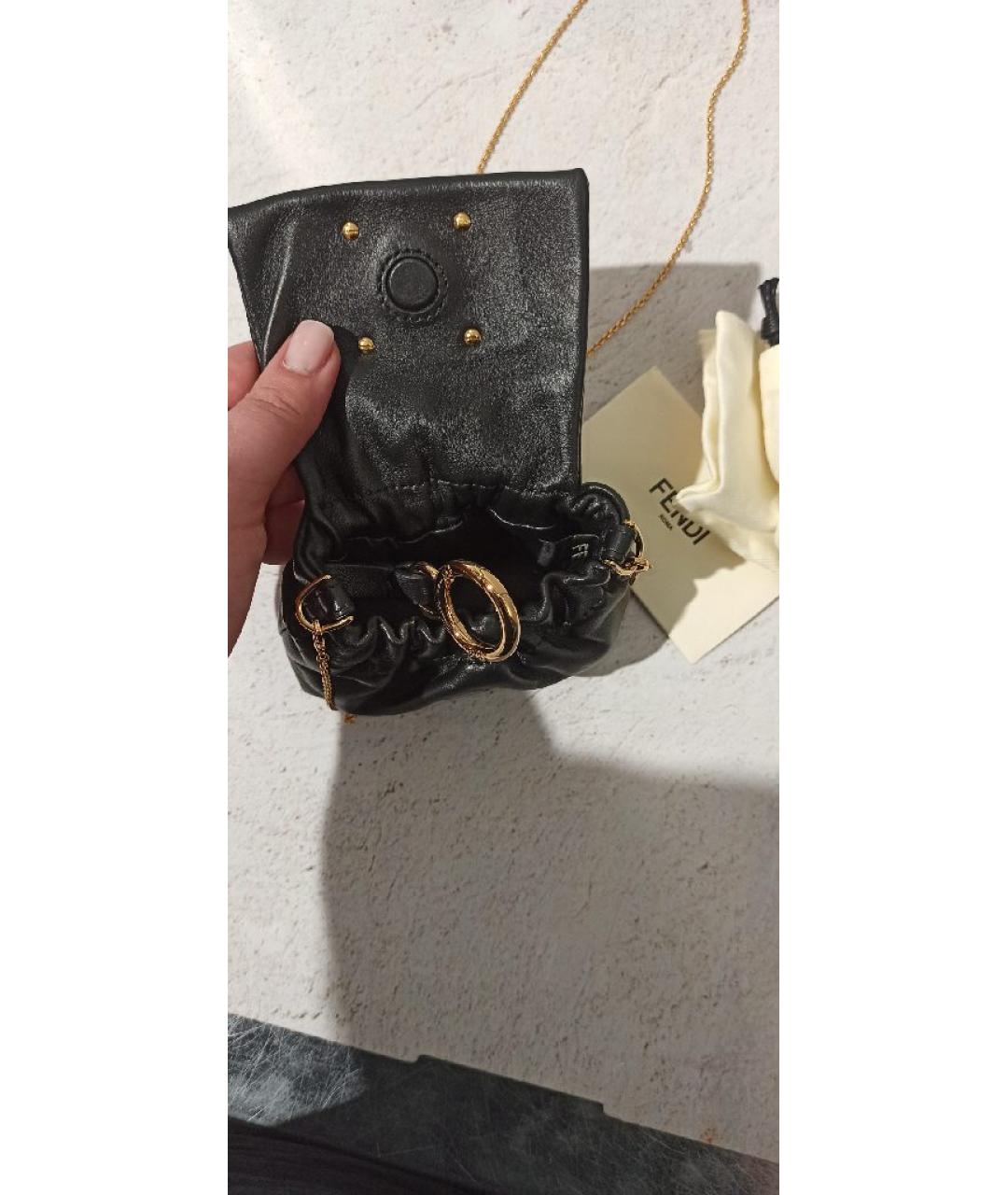 FENDI Черная кожаная сумка через плечо, фото 4