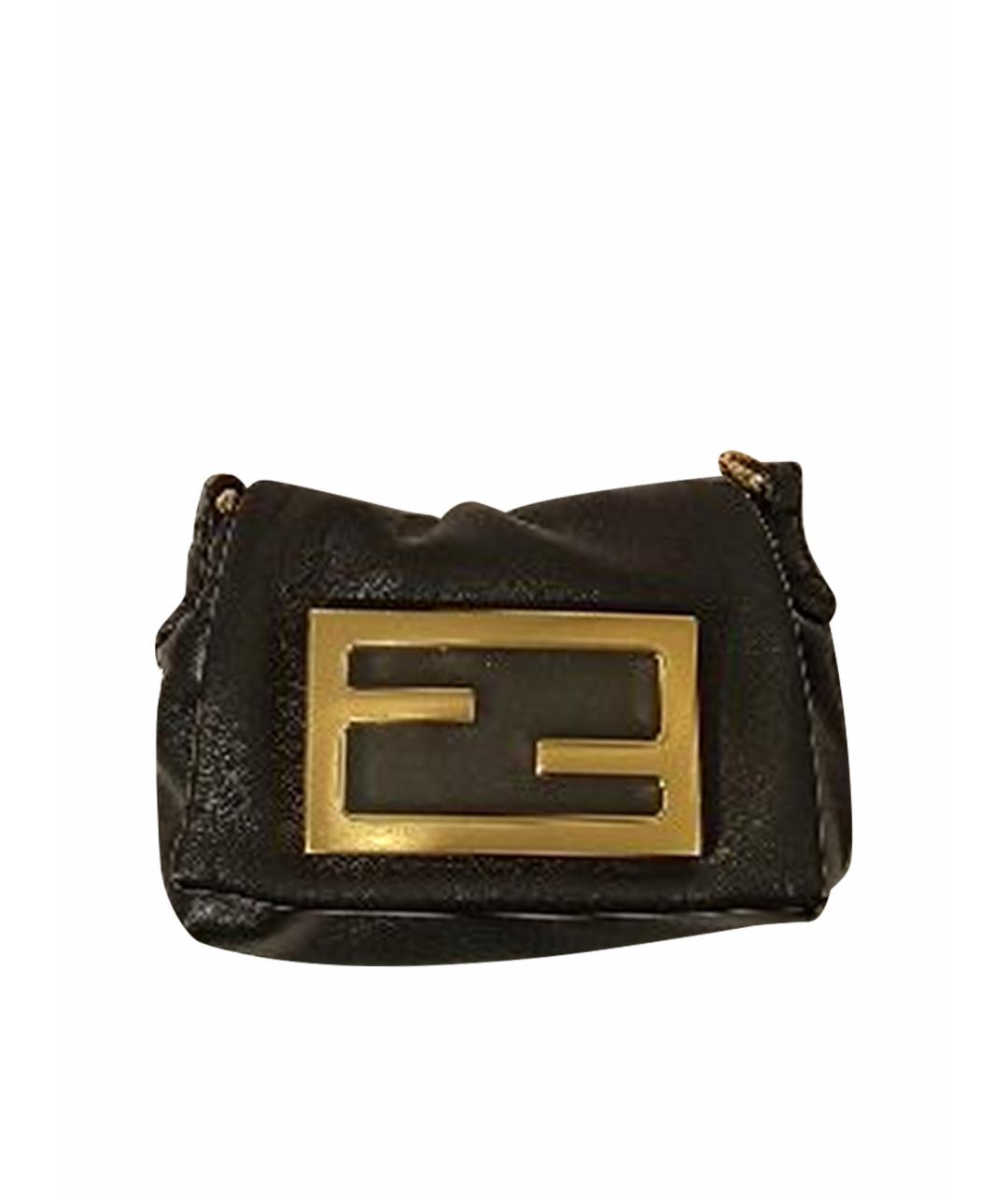 FENDI Черная кожаная сумка через плечо, фото 1