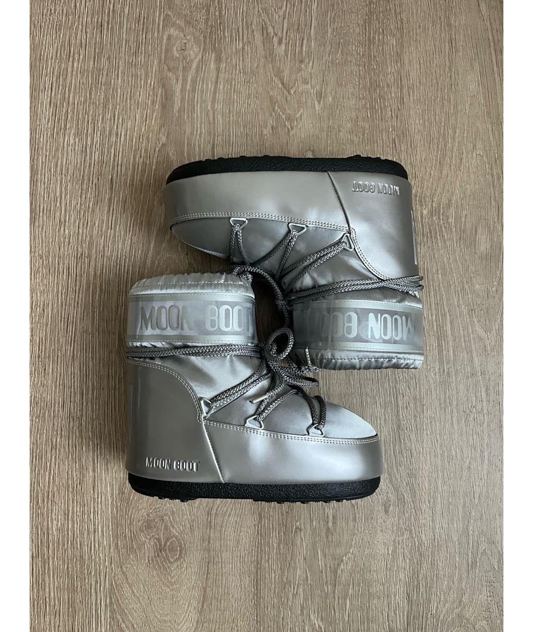 MOON BOOT Серебряные ботинки, фото 4
