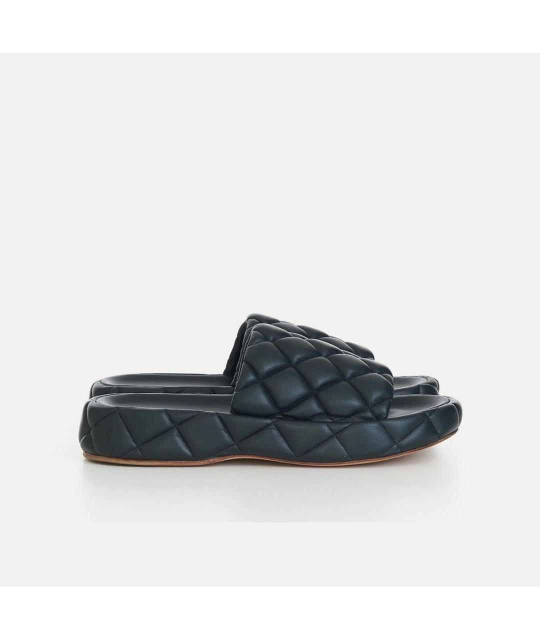 BOTTEGA VENETA Зеленые кожаные шлепанцы, фото 8